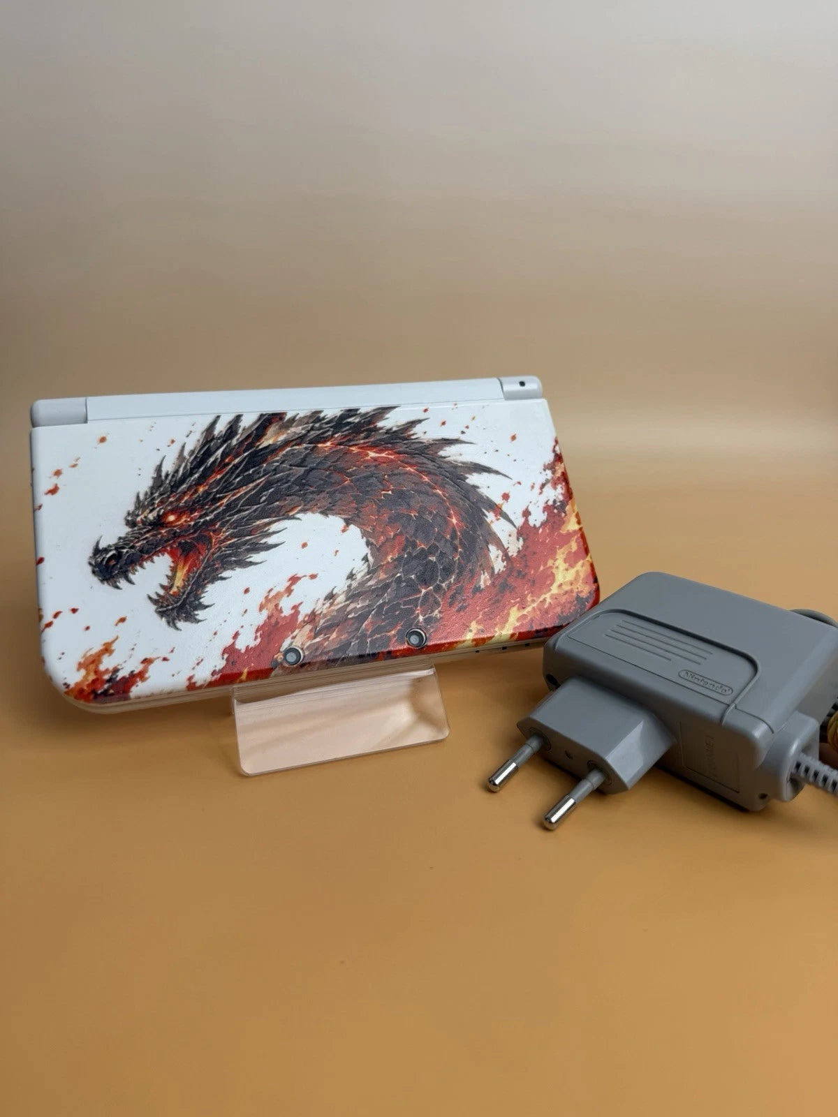 New Nintendo 3DS XL Weiß | IPS Display | Custom UV-Druck Drachen Design | Unikat – Bild 1